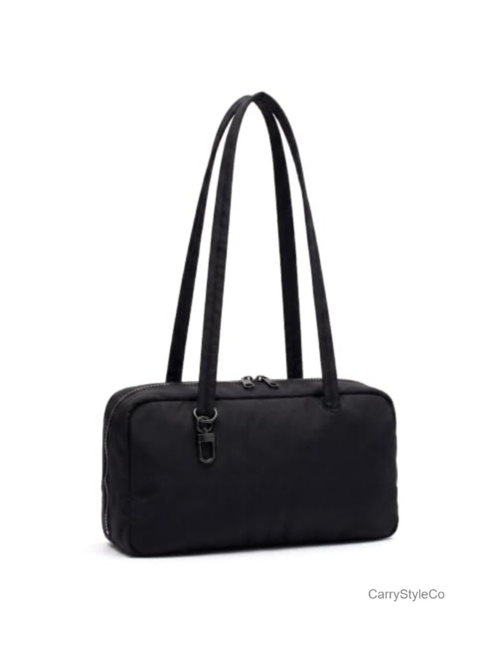 Slouchy Bowler Bag Recycled Nylon Shoulder Purse Minimalist Handbag